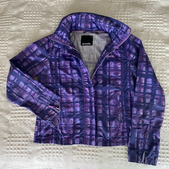 BENCH Purple/Pink Light Rain/Windbreaker 100% Cotton Jacket with Pockets Size XL - Picture 1 of 7